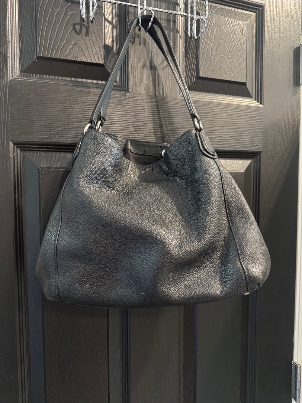 Coach Black Pebbled Leather Hobo Shoulder Bag - Picture 4 of 10